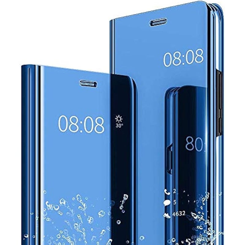 CCSamll Mirror Case for Samsung Galaxy S23+ Plus (NOT S23) Support Wireless Charging, Smart Clear View Cover Ultra Thin with Kickstand Flip Phone Case for Samsung Galaxy S23 Plus 5G QH Blue - Image 1